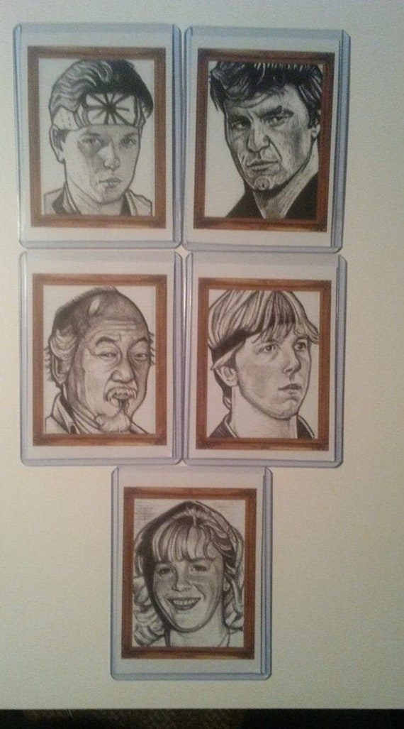 The Karate Kid Sketch Card Prints Set Atc Artist Trading Card Etsy