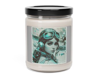 candle Amelia Earhart woman female girl pilot aviation art print Scented Soy Candle, 9oz