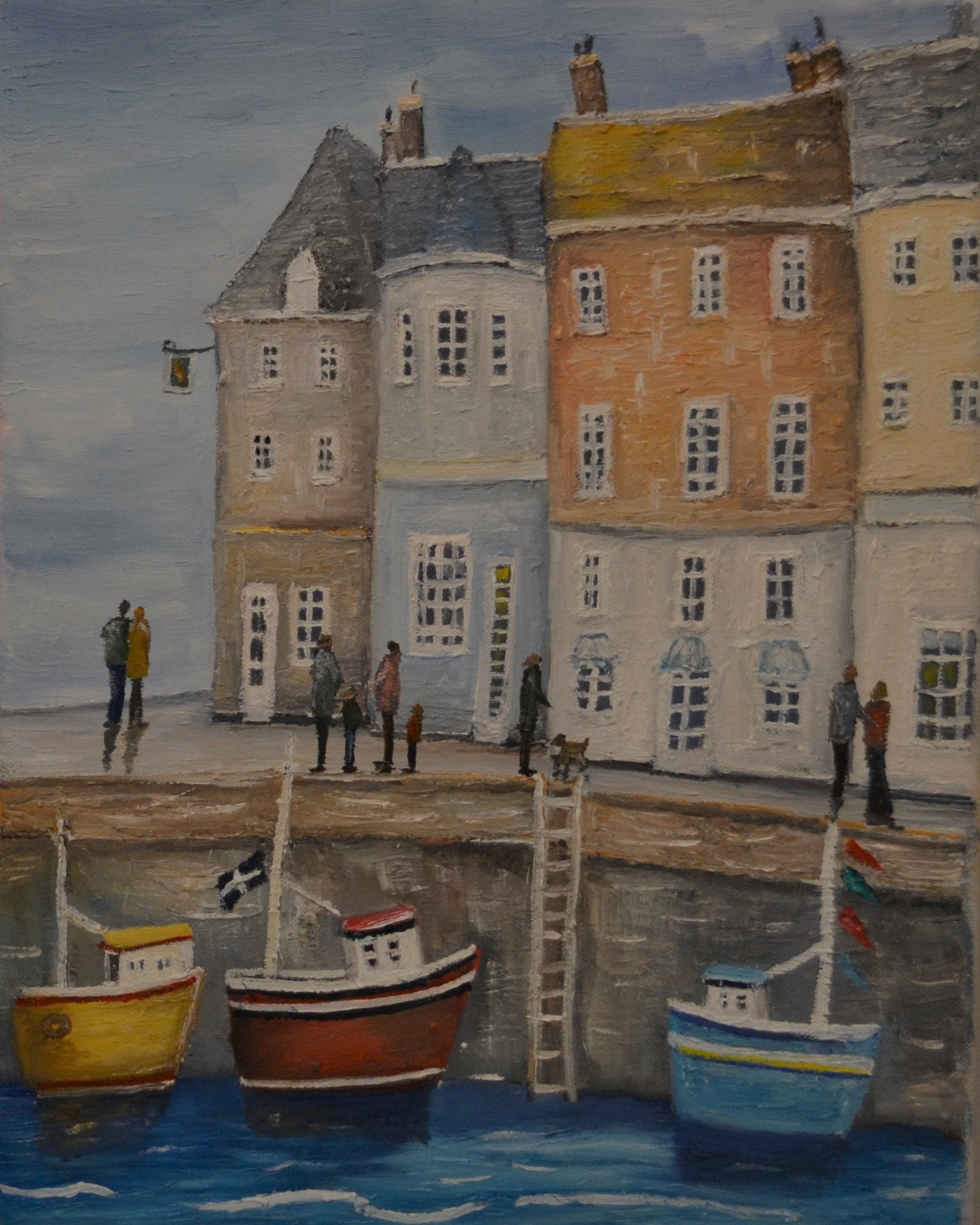 A Day in Padstow Cornwall Oil Painting