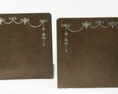Antique Heintz Arts Crafts Bookends Sterling Silver on Bronze