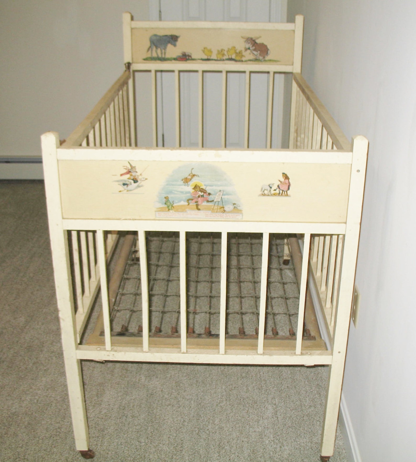 Reserved for Mary 40s Vintage Baby Crib Nursery Rhyme Etsy