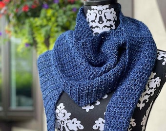 Jeans Triangle Scarf Crochet Pattern; Pdf Download Only; Womens Neckwear Accessory; Crochet Scarf Pattern