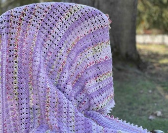 Floryn Baby Blanket Crochet Pattern - Modern Granny Stitch Design; Instant PDF Download; Trendy Crochet Baby Blanket Pattern