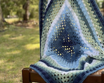 Bits and Bobs Granny Baby Blanket crochet pattern; PDF download only; Crochet baby blanket pattern; Granny Square