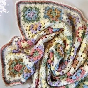 Farmhouse Granny Baby Blanket; PDF Download Only; Granny Square blanket; Crochet pattern; Crochet baby blanket pattern