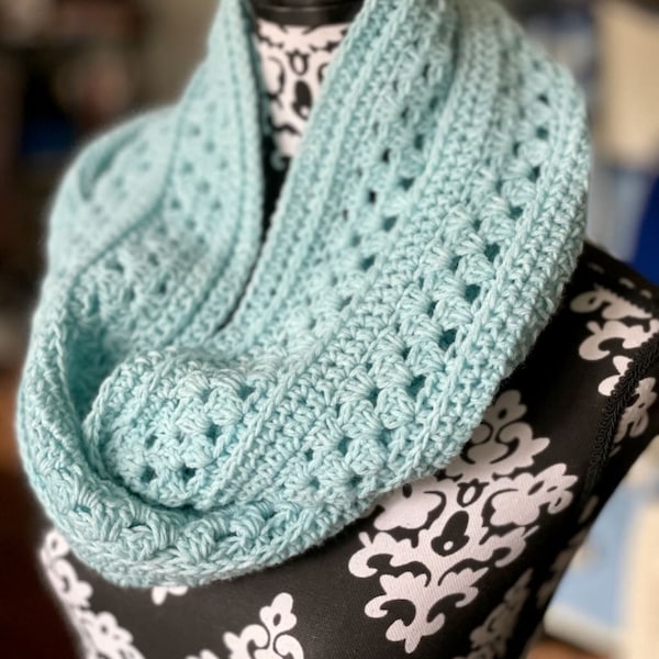 Cordelia Infinity Scarf Crochet Pattern; PDF Download Only; Crochet Infinity Scarf; Handmade Women's Accessory