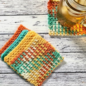 Linen Stitch Mug Rug; Mug Rug Crochet Pattern; Downloadable Pdf; Beginner friendly crochet pattern
