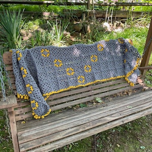 Granny Wrap Crochet Pattern; PDF Download Only; Granny Square Shawl; Handmade Women's Accessory