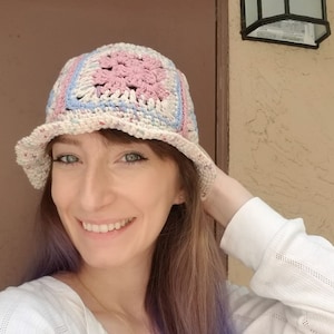 Granny Square Bucket Hat Crochet Pattern; PDF Download Only: Bucket Full of Sunshine Hat Crochet Pattern; Crochet Hat