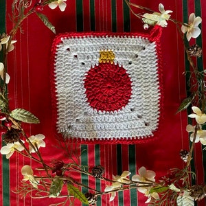 Christmas Ornament Potholder Crochet Pattern PDF Download Only Christmas Hot Pad Crochet Christmas Potholder image 2