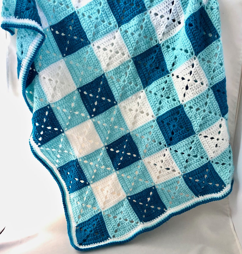 Granny Gingham Baby Blanket Crochet Pattern Baby Blanket Pattern Pdf Download Only Granny Square Baby Blanket image 3