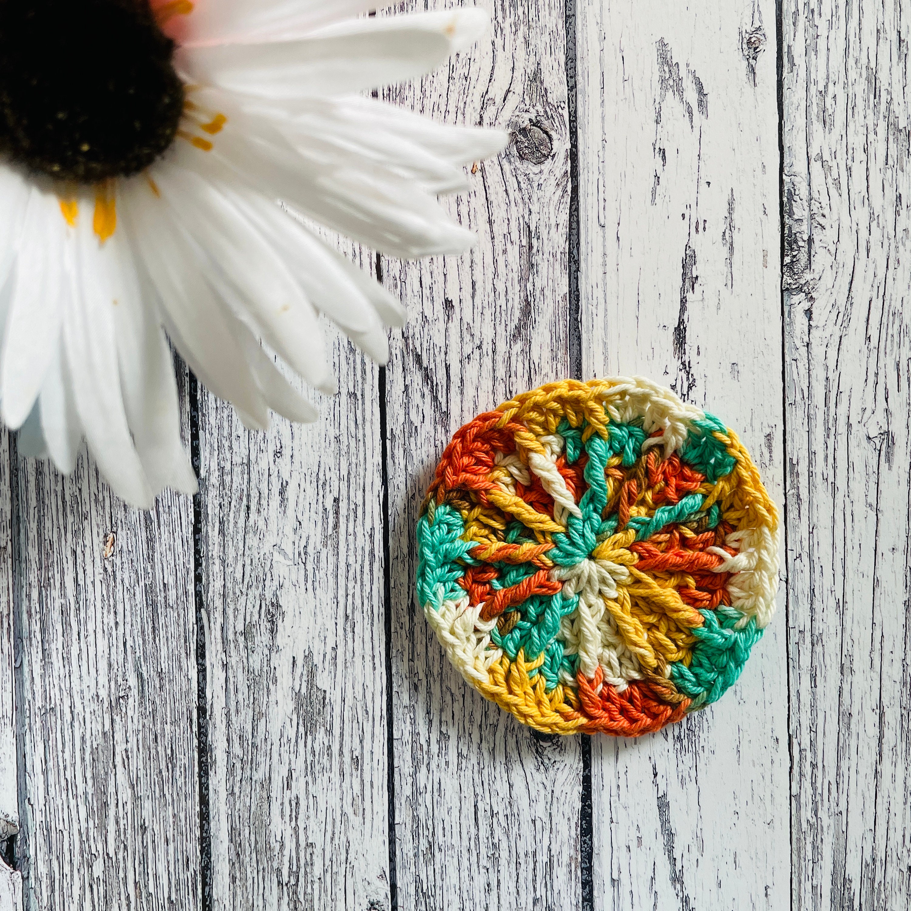 39 Face Scrubby Crochet Patterns: Enhance Your Skincare Routine Today! 8 Triple Spoke Face Scrubbie Crochet