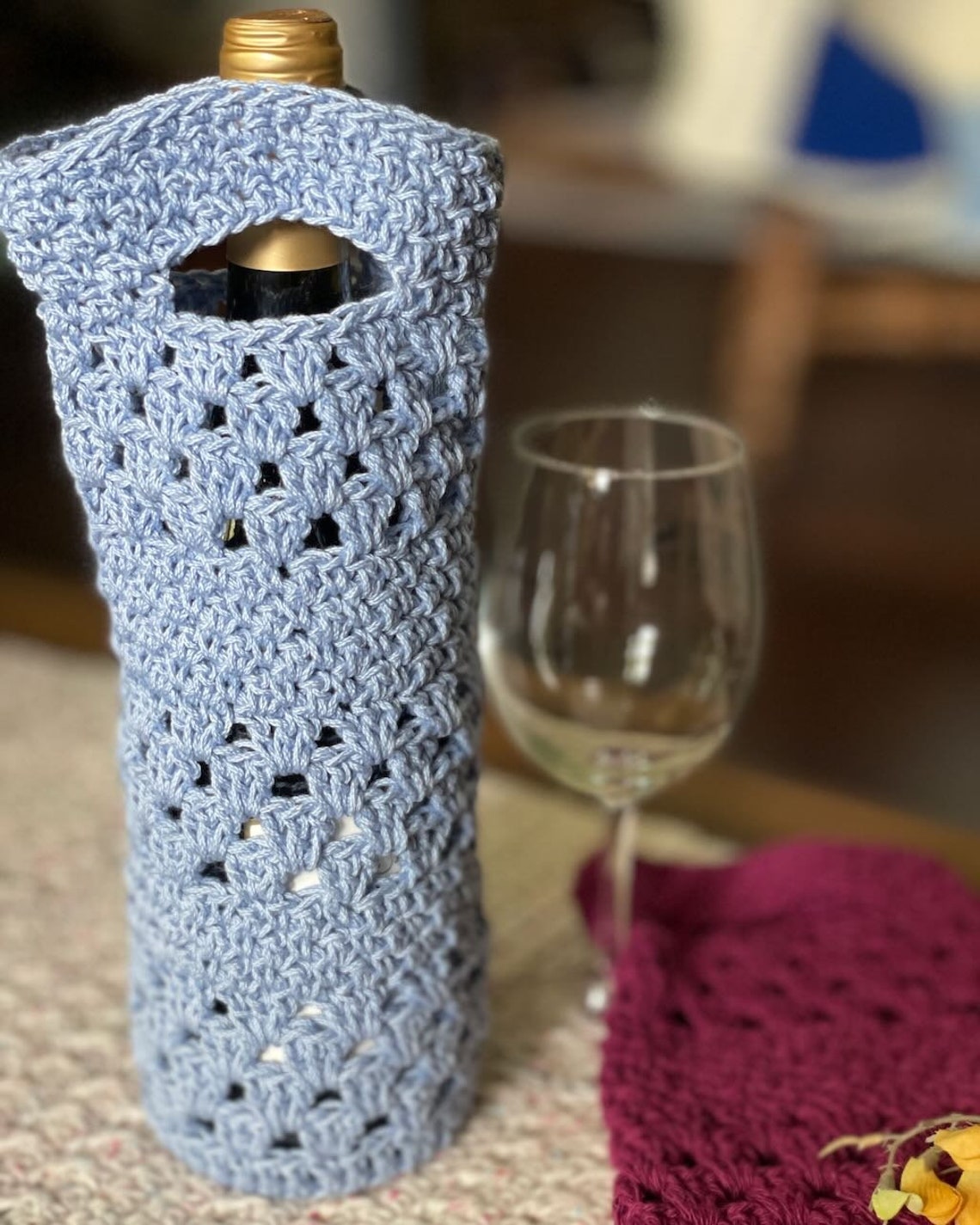 The Seneca Wine Bottle Tote Crochet Pattern; PDF Download Only; Crochet ...
