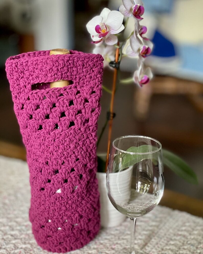 The Seneca Wine Bottle Tote Crochet Pattern; PDF Download Only; Crochet ...