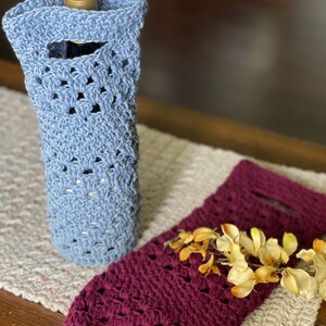 The Seneca Wine Bottle Tote Crochet Pattern; PDF Download Only; Crochet ...