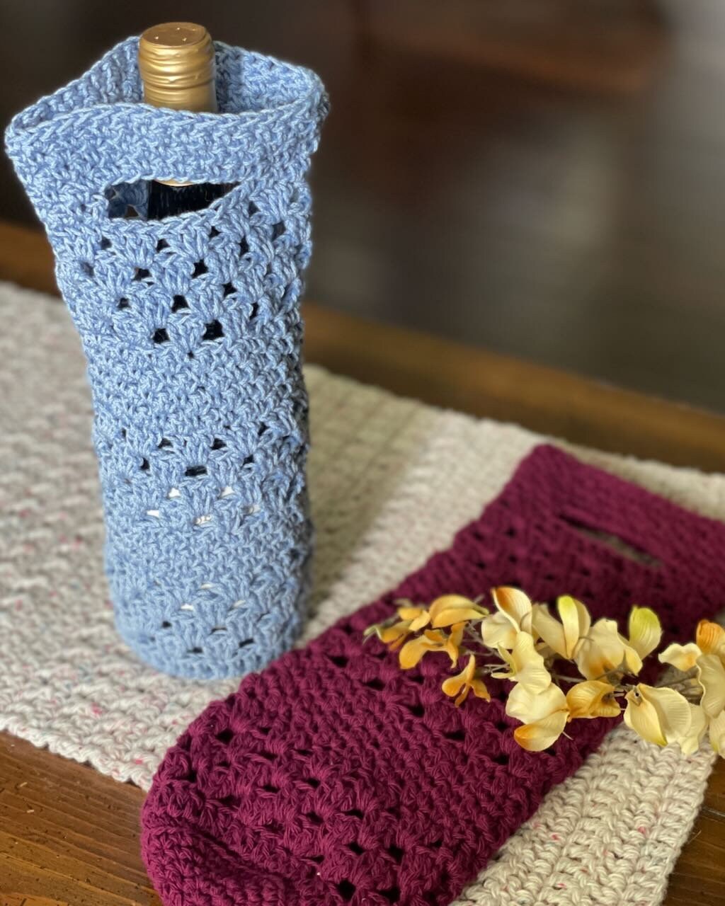 The Seneca Wine Bottle Tote Crochet Pattern; PDF Download Only; Crochet ...