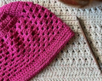Miriam Crochet Granny Hat Pattern - Digital Download; Comforting Chemo Cap; DIY Crochet Beanie; Warm Headwear