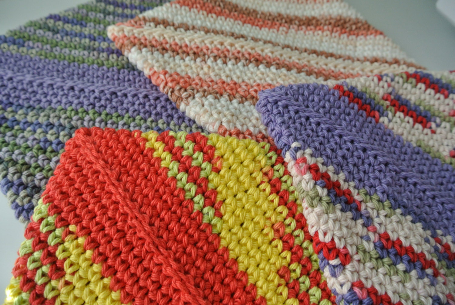 Diagonal Crochet Potholder Pattern PDF DOWNLOAD ONLY; Double Thick