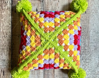 Sideways Granny Square Crochet Pillow Pattern - PDF Download Only; Granny Square Pillow; Crochet Pattern PDF