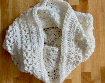 The Bianca Cowl Crochet Pattern; PDF Download Only; Lightweight Crochet Cowl; Cowl with Puffs and Granny Stitches; Transitional Weather