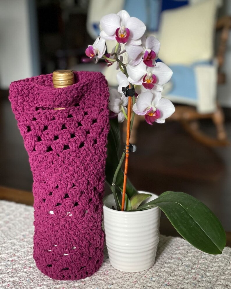 The Seneca Wine Bottle Tote Crochet Pattern; PDF Download Only; Crochet ...