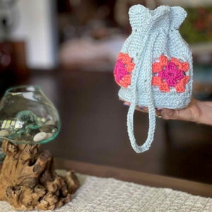 Briar Rose Bag crochet pattern PDF Download Only Granny Square Drawstring Bag Crochet Pattern image 4