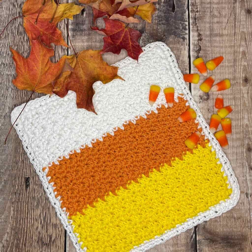39 Candy Corn Crochet Patterns to Sweeten Your Autumn Decor 16 Candy Corn Potholder Crochet Pattern; Download Only;