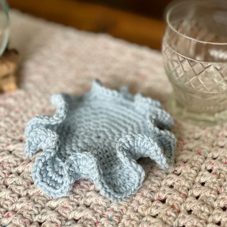 Frilly Crochet Coaster Pattern; PDF Download Only; Ruffled Crochet ...