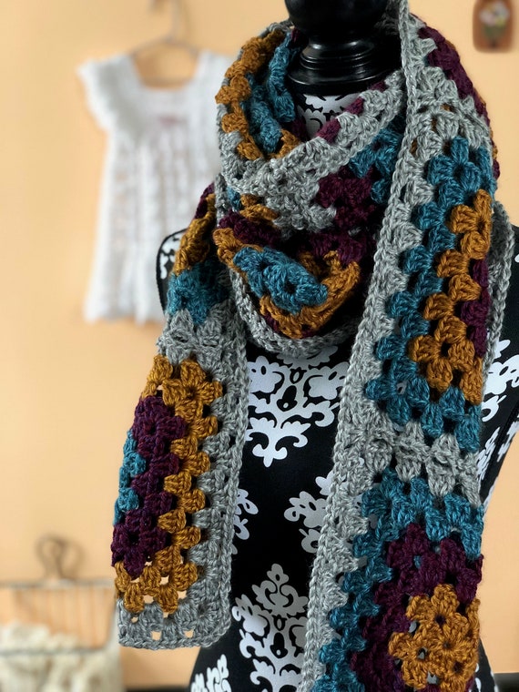 granny square scarf crochet