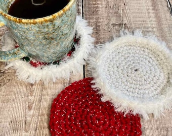 Winter Wonderland Crochet Coaster Pattern; PDF Download Only; Stash Busting Crochet Coasters; Crochet Christmas Coasters