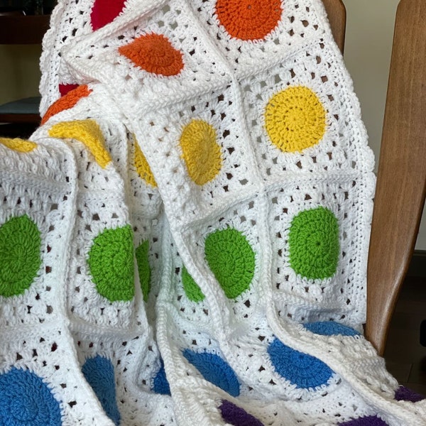 The Polka Dot Dreams Granny Square Baby Blanket Crochet Pattern; PDF Download Only; Granny Square Blanket for Baby Shower