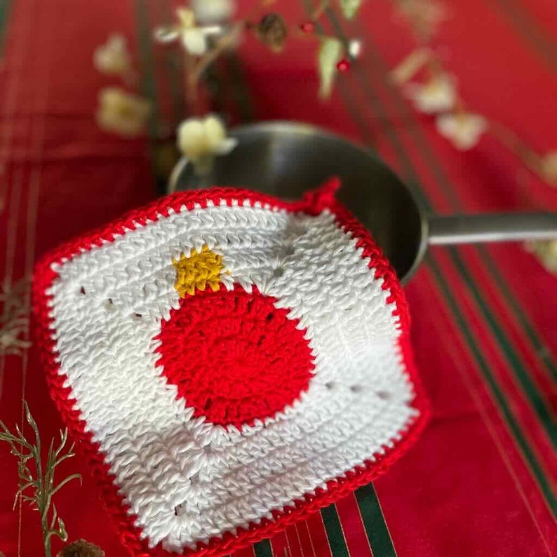 Christmas Ornament Potholder Crochet Pattern PDF Download Only Christmas Hot Pad Crochet Christmas Potholder image 3