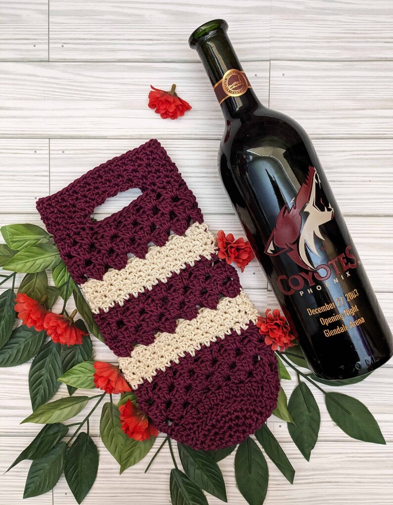 The Seneca Wine Bottle Tote Crochet Pattern; PDF Download Only; Crochet ...
