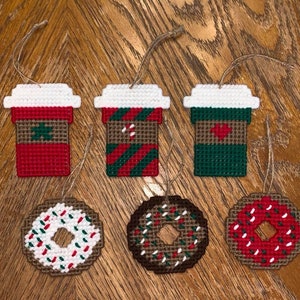 Christmas Coffee and Donut Ornament Set