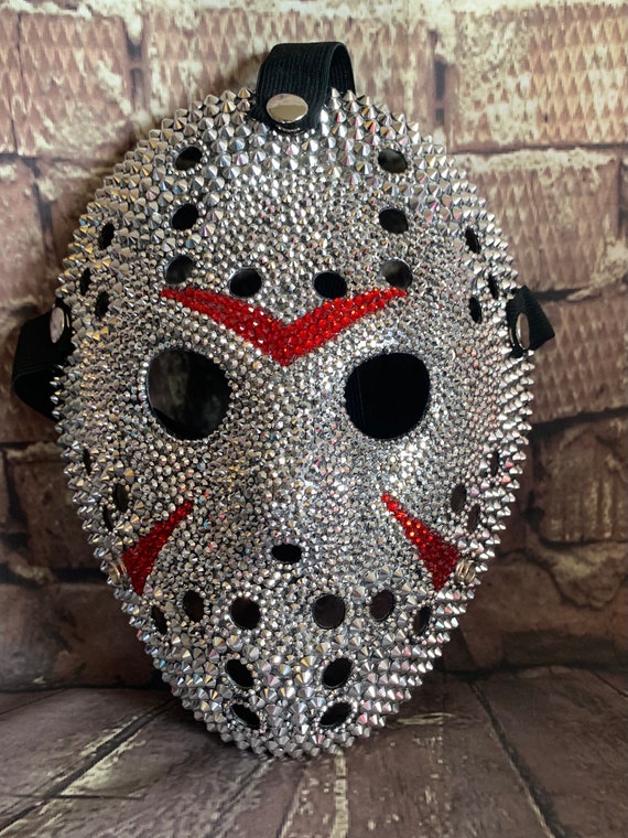 Original Legend Slasher Purge Murder Mask Battle Bling Jason Cosplay Crystal Metal Embellishment Covered Biohazard Baby Mask