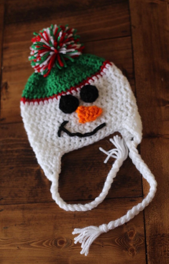 Snowman Hat, Crochet Snowman Hat, Snow Man Hat, Crochet Hat