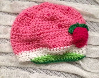 Strawberry Shortcake Hat, Newsboy Hat, Strawberry Shortcake, Kids Hat, Toddler Hat, Baby Hat, Photography Prop, Costume, Character Hat