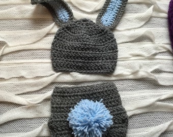 Bunny Outfit, Baby Outfit, Photo Prop, Photography Prop, Newborn Photography, Easter Bunny, Easter Baby, Spring Baby, Bunny Hat