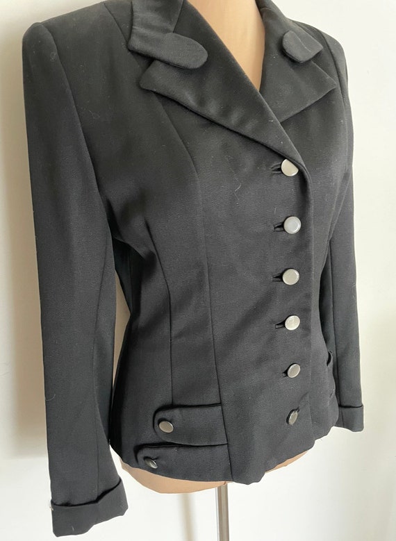 Late 40s Sophisticated Little Black Suit Coat  in… - image 6