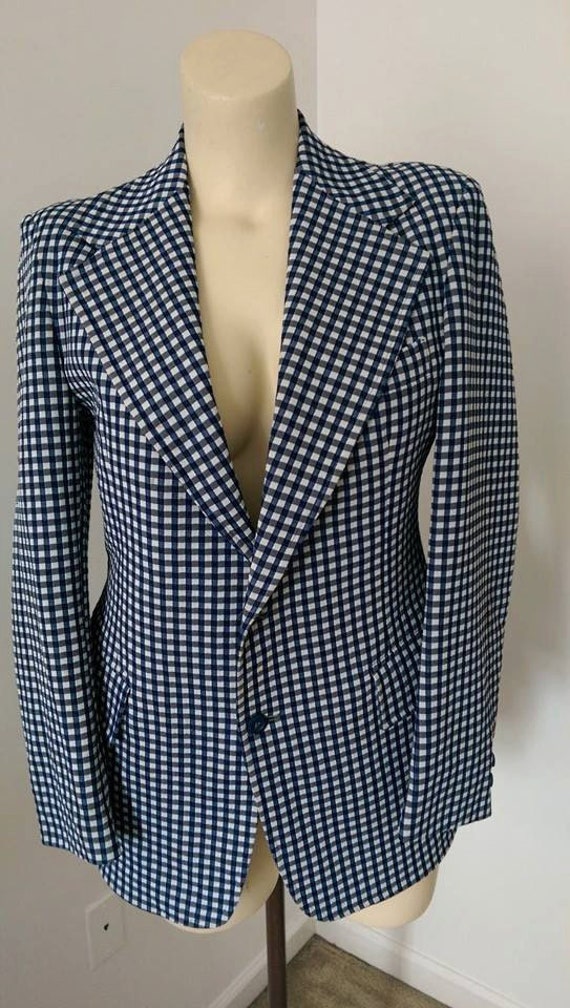 70s Black and White Checked Mens Jacket by USI Cl… - image 4