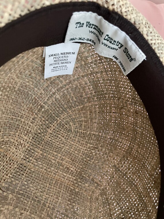 Crisp Smooth Swoop Front Straw Hat With Brown Ribbon by the