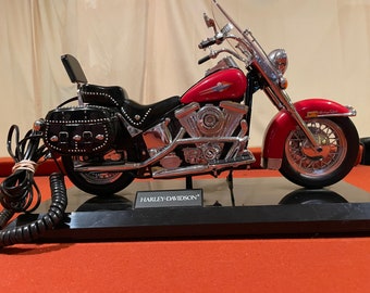 Telemania Harley Davidson Telephone 1999  Heritage Softail Classic Model with Hidden Push Button Desk Phone
