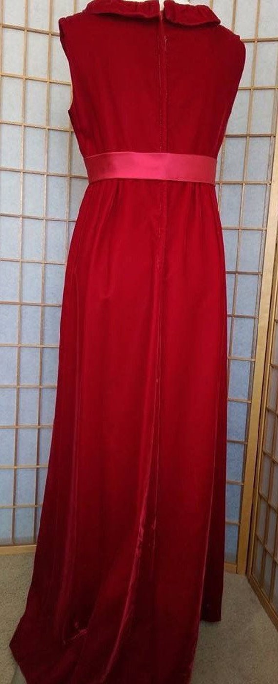 Lady in Red Velvet Emma Domb 60s Formal Gown Maxi… - image 4
