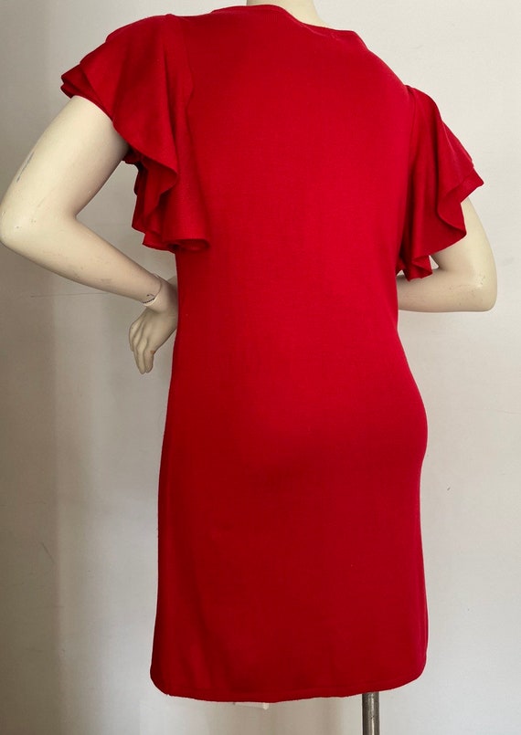 Bright Red Knit Dress by Designer Calvin Klein wi… - image 10