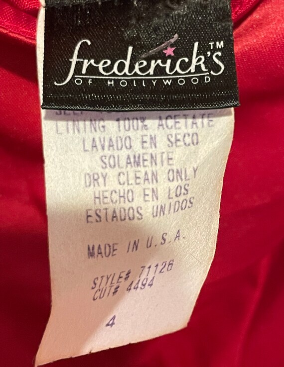 Stunning Fredericks of Hollywood 90s Red Satin Fo… - image 8