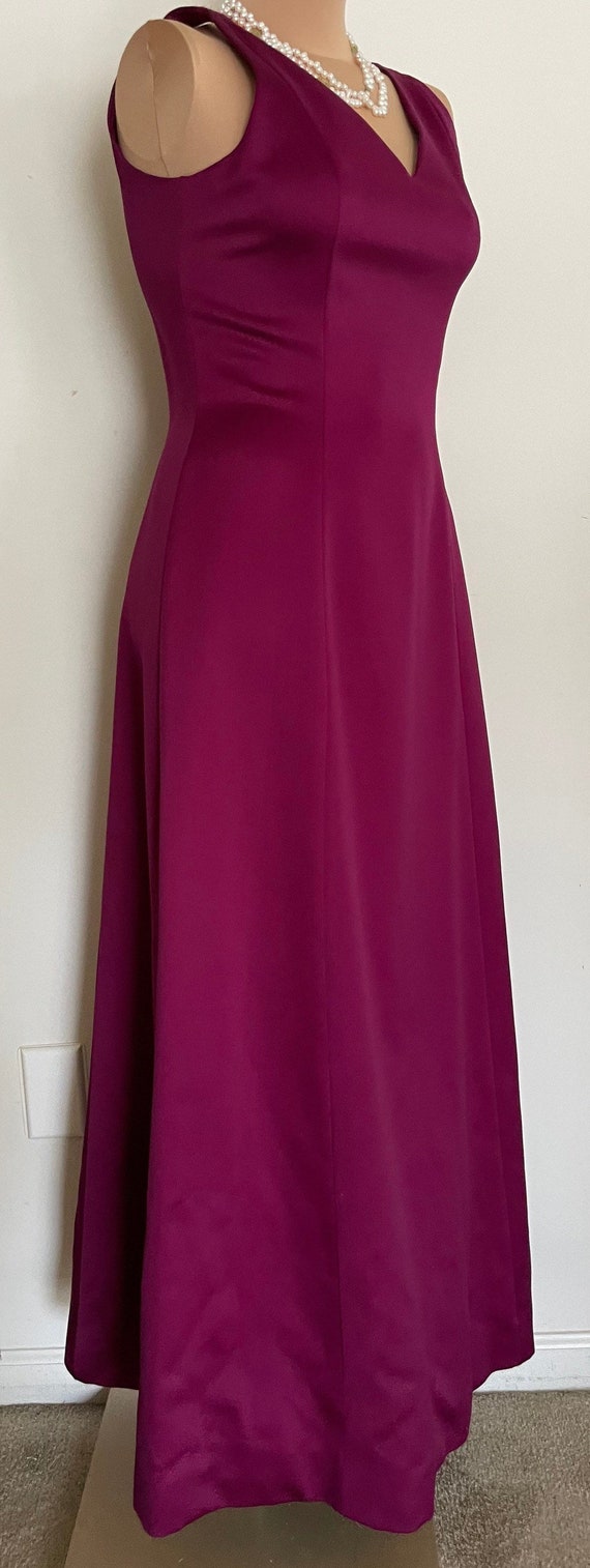 Stunning 90s Purple/Burgundy Satin Formal Dress b… - image 3