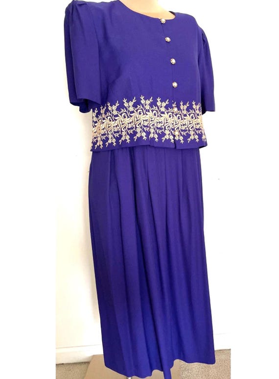Royal Purple and Gold Suit Dress Vintage 80s One Piece in Plus Size Extra  Large 20 Great Vintage Condition - Etsy