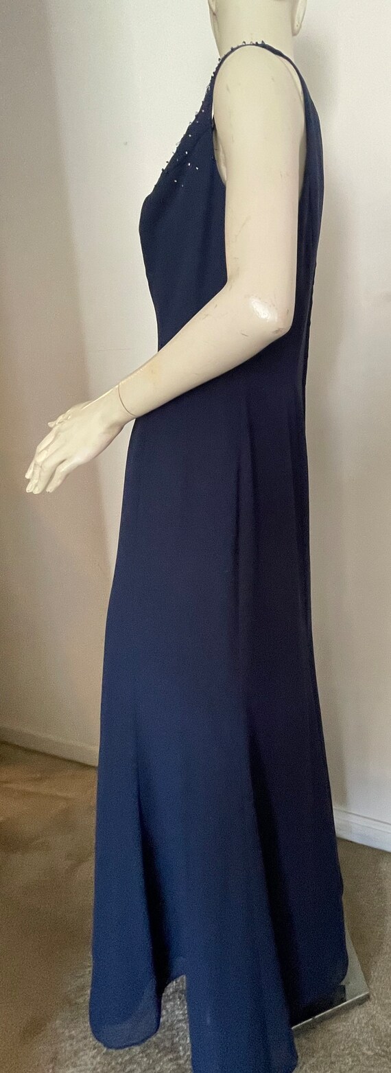 Striking Deep Blue Formal Dress with Beaded Trim … - image 4