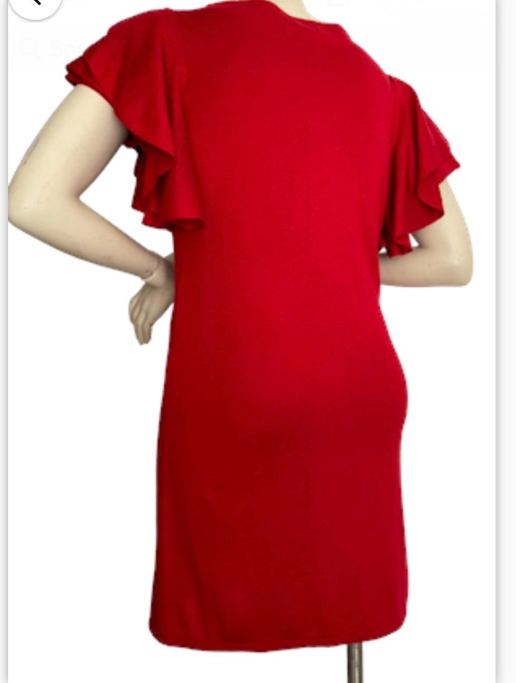 Bright Red Knit Dress by Designer Calvin Klein wi… - image 5