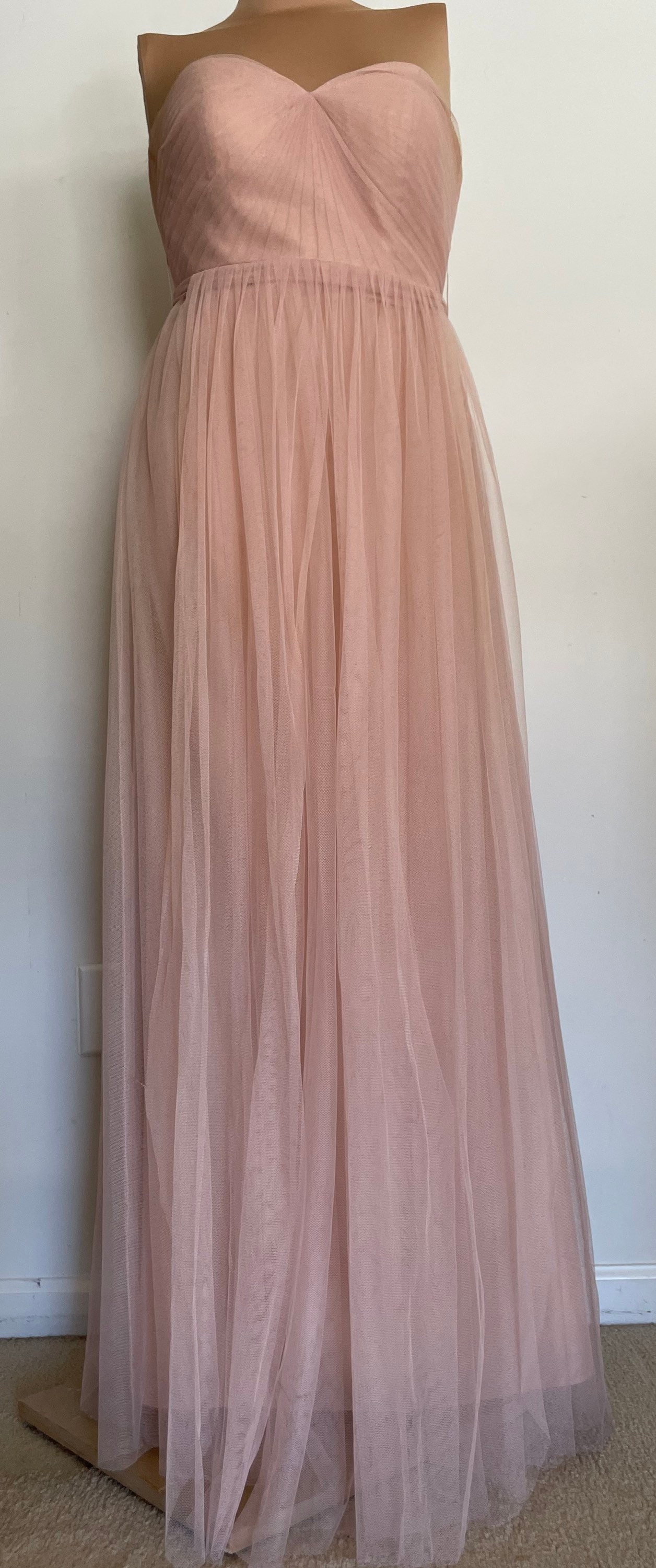 Romantic Soft Peach Strapless to Halter Formal Gown in Mesh Chiffon  Infinity Vibe Excellent Vintage Condition - Etsy